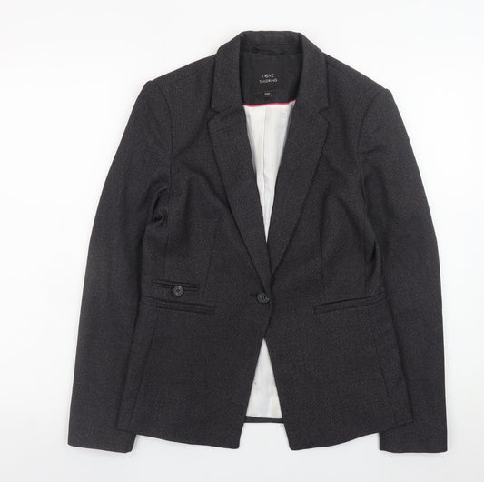 Next Women Black Tailored Blazer Jacket Size 10 Classic Wool Look