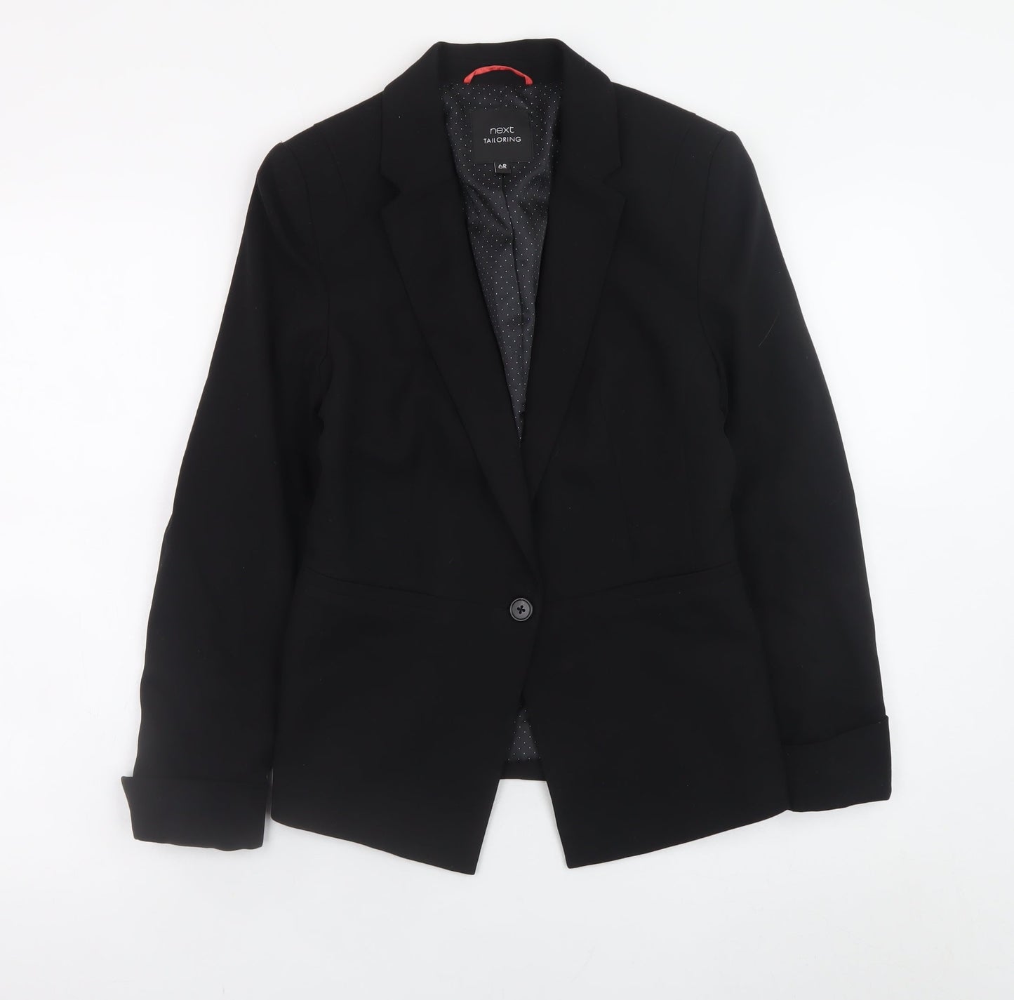 Next Women's Black Blazer Jacket Size 6 Regular Fit Lined Office Workwear