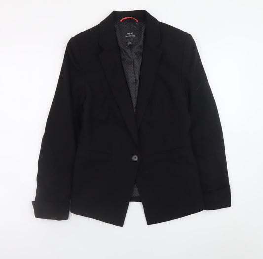 Next Women's Black Blazer Jacket Size 6 Regular Fit Lined Office Workwear