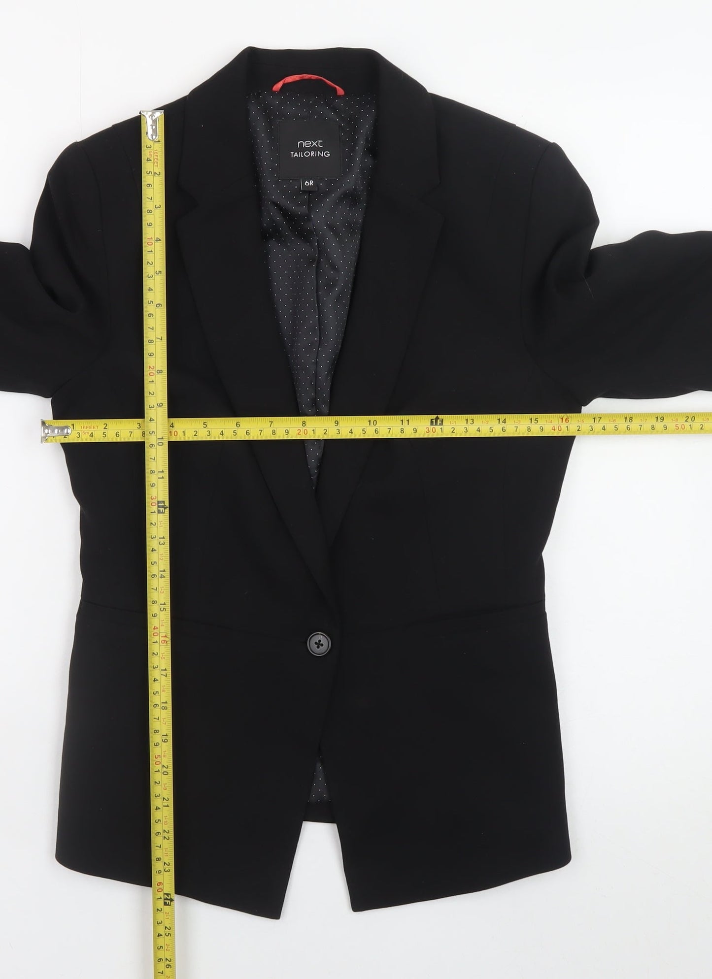 Next Women's Black Blazer Jacket Size 6 Regular Fit Lined Office Workwear