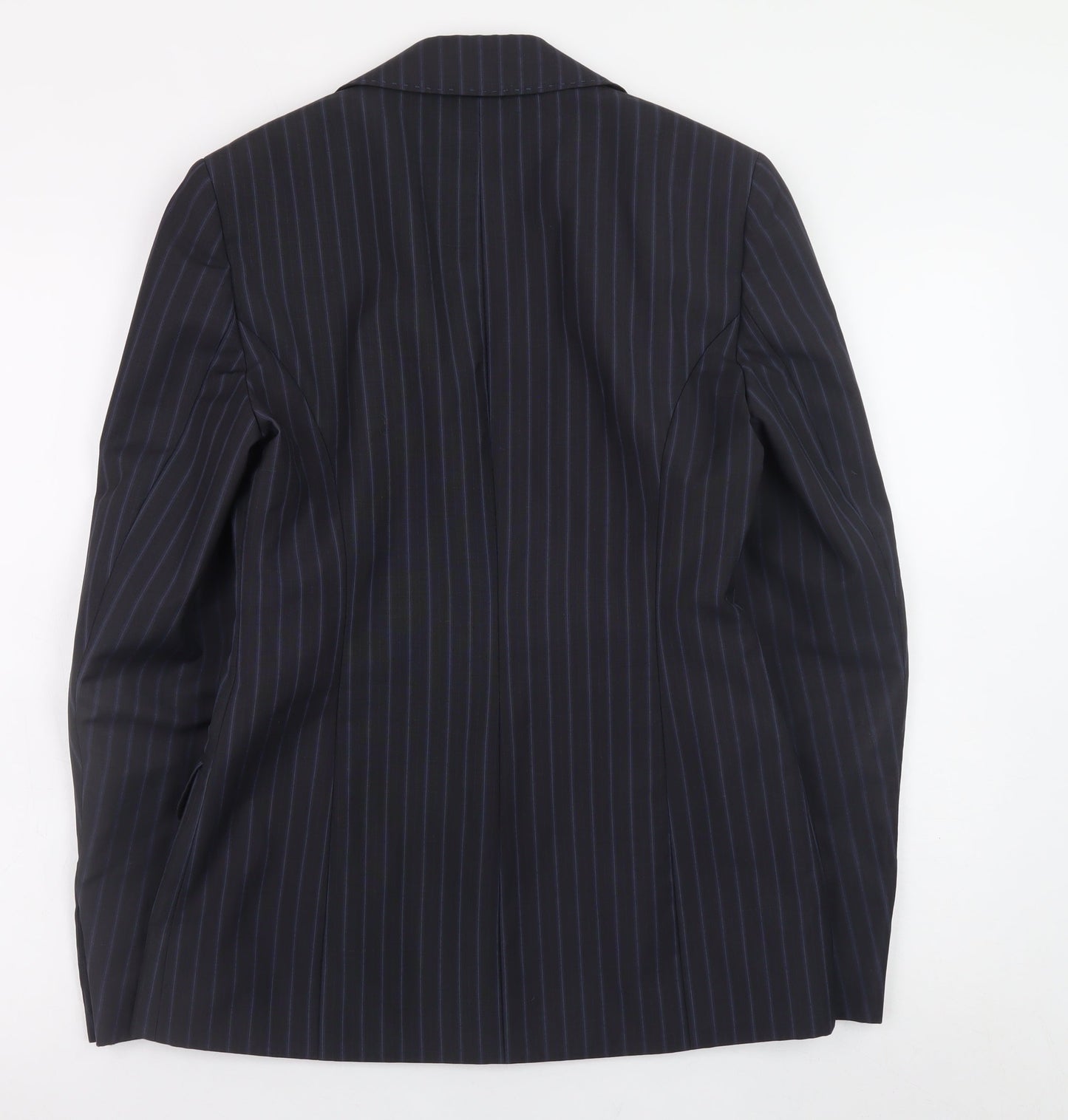 Karen Millen Women's Black Pinstripe Wool Blend Blazer UK 10
