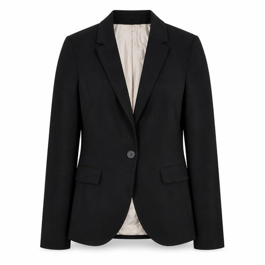 Zara Basic Womens Black Blazer Jacket Size 8 Classic Single Breasted