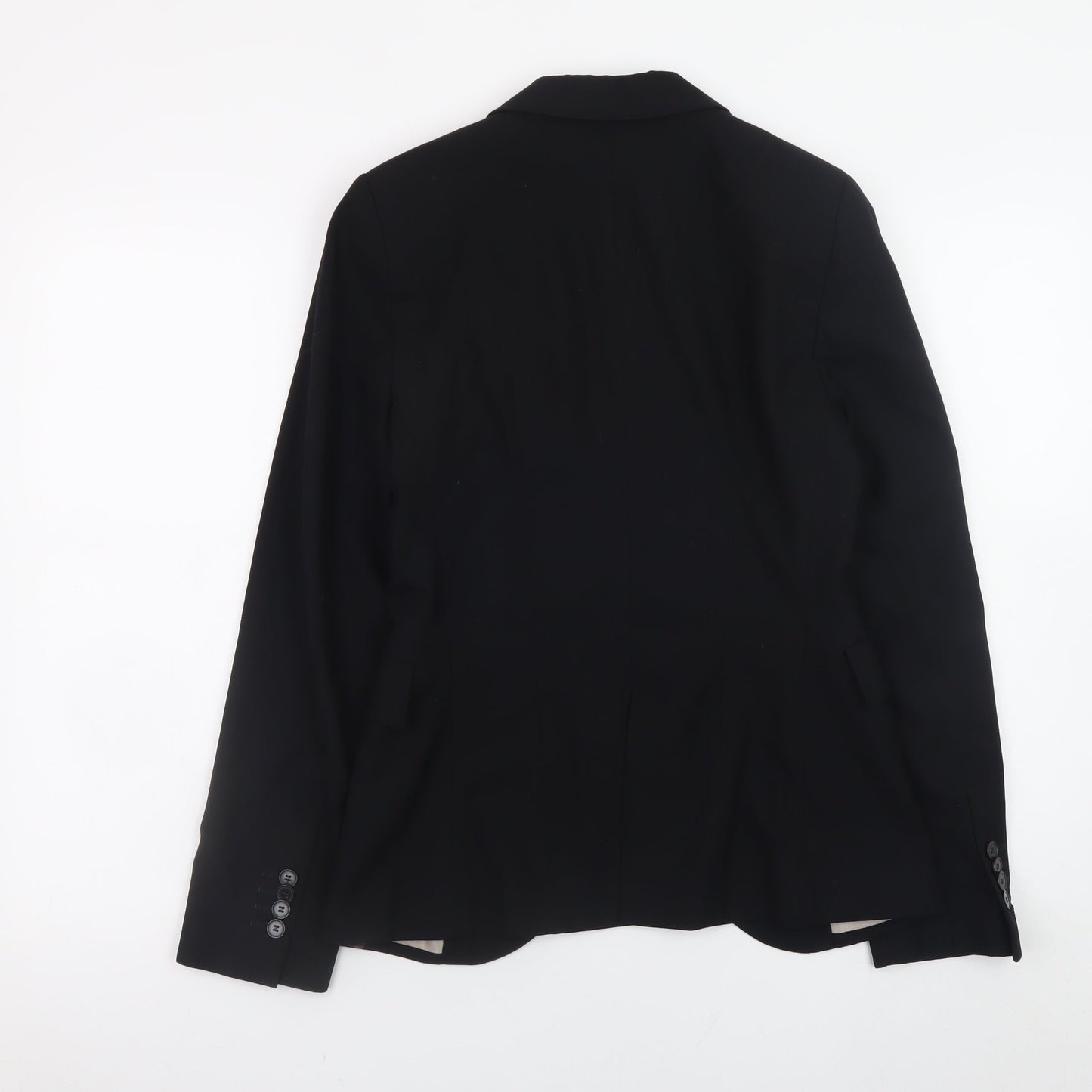 Zara Basic Womens Black Blazer Jacket Size 8 Classic Single Breasted