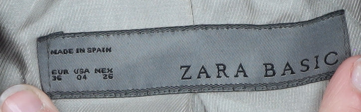 Zara Basic Womens Black Blazer Jacket Size 8 Classic Single Breasted