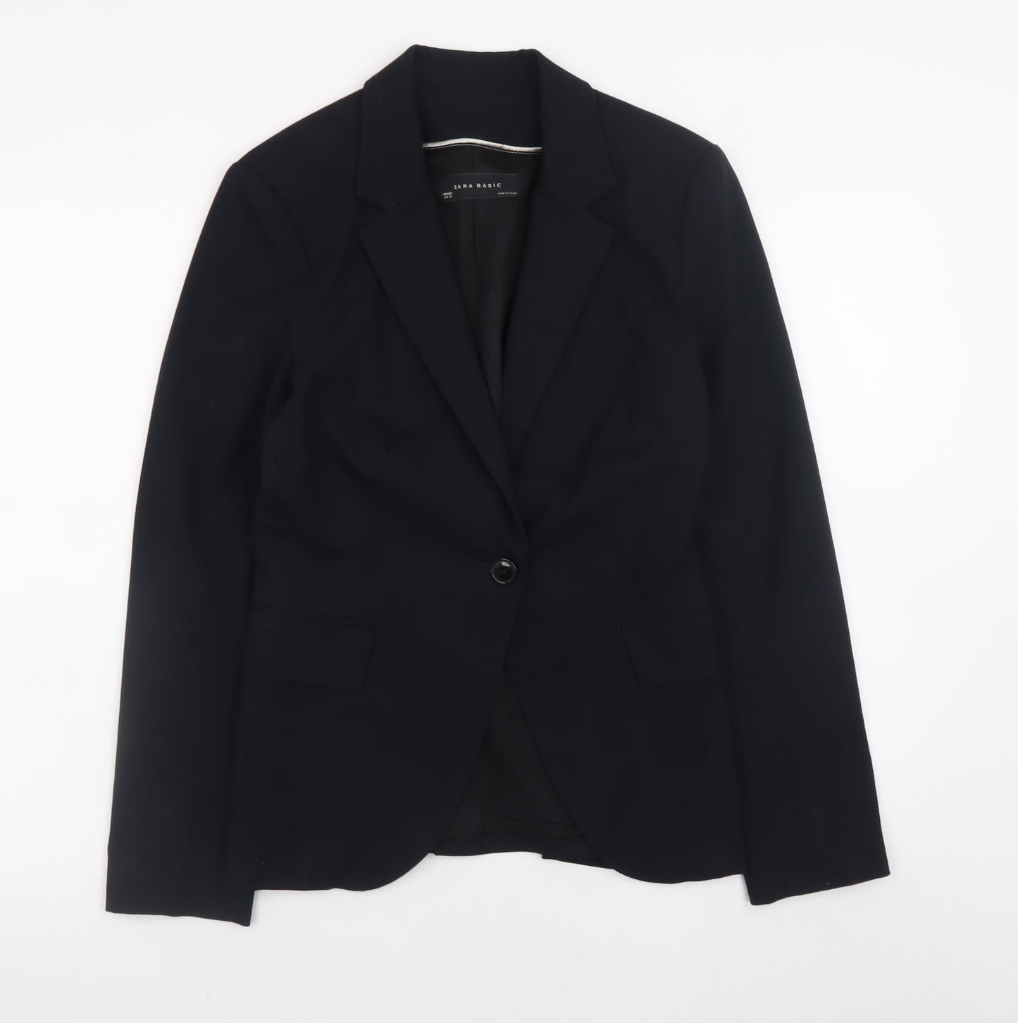 Zara Women's Black Blazer Size 10 Classic Lined Work Jacket