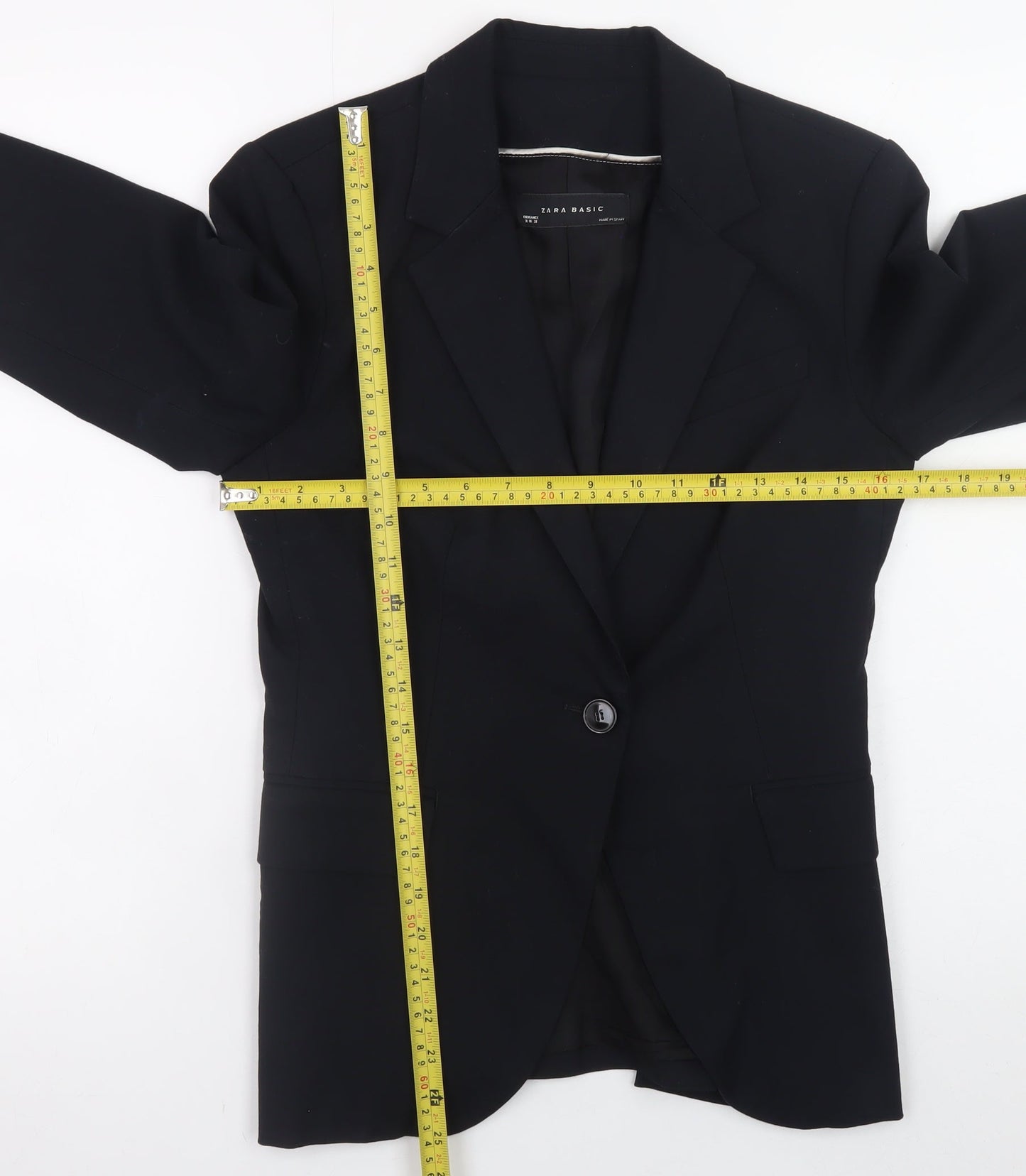 Zara Women's Black Blazer Size 10 Classic Lined Work Jacket