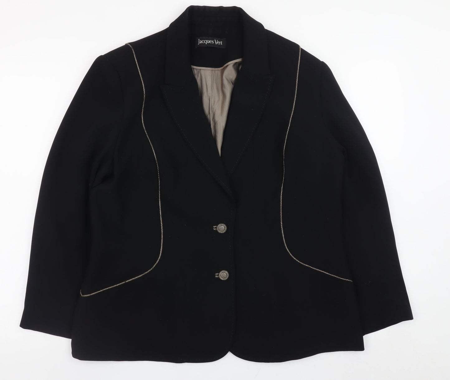 Jacques Vert Women’s Black Blazer Size 14 Formal Lined Jacket