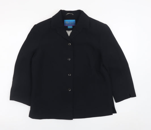 Monsoon Women’s Black Blazer Size 14 Classic Buttoned Jacket