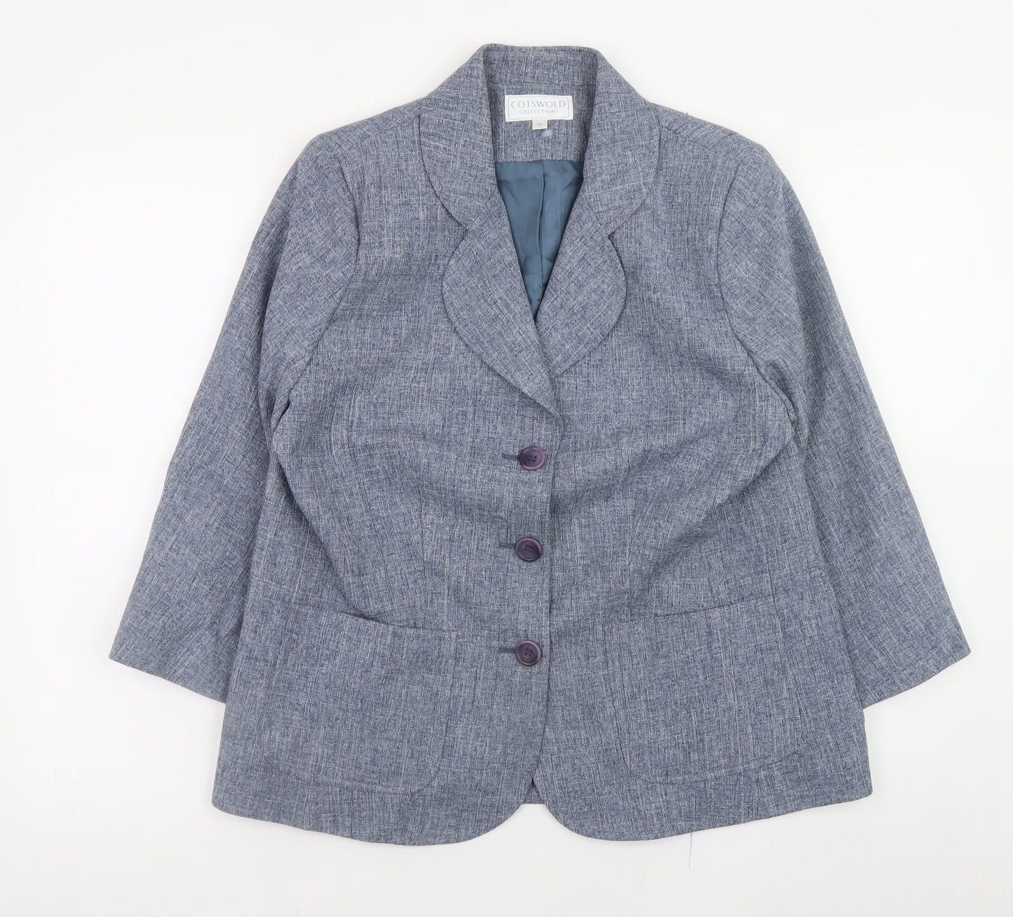 Cotswold Collections Women Blue Size 14 Classic Blazer Jacket