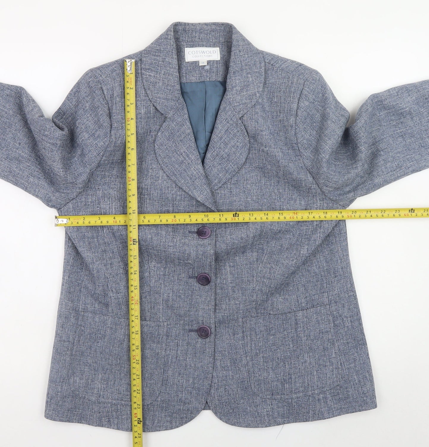 Cotswold Collections Women Blue Size 14 Classic Blazer Jacket
