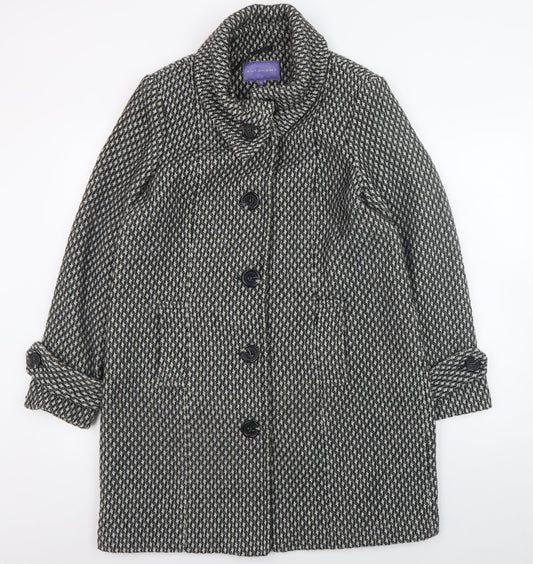 Autonomy Women Grey Mid-Length Wool Blend Button Overcoat Size 16