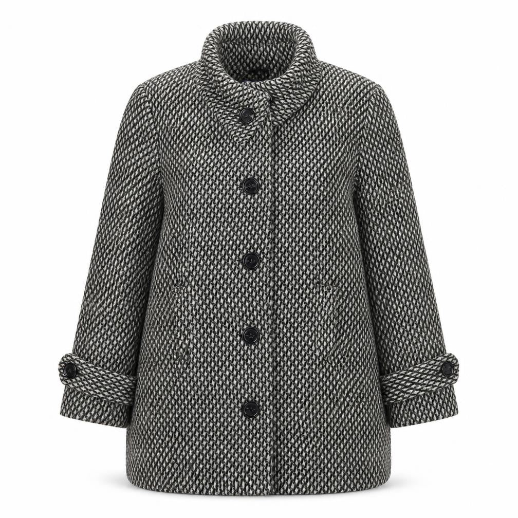 Autonomy Women Grey Mid-Length Wool Blend Button Overcoat Size 16
