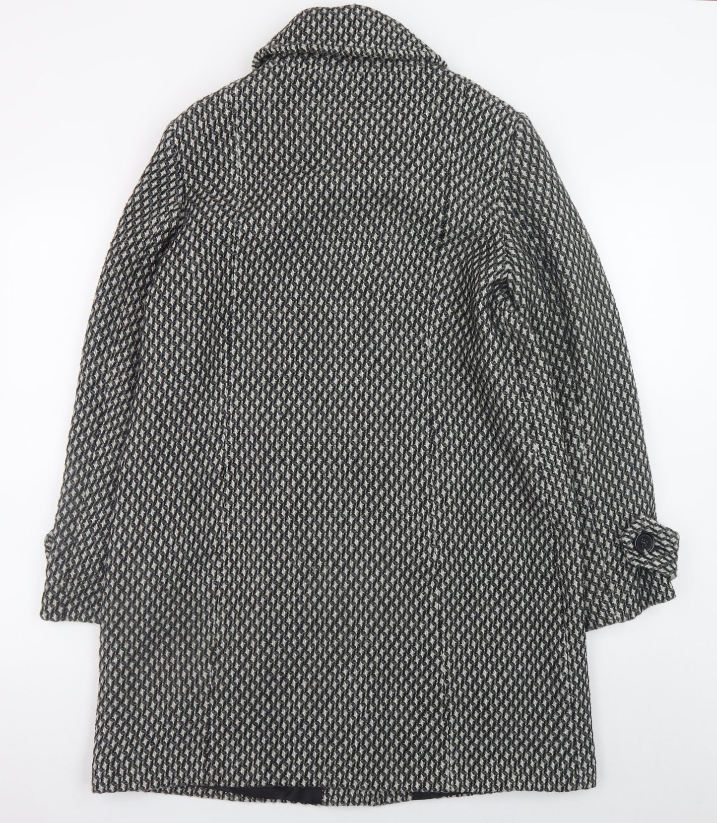Autonomy Women Grey Mid-Length Wool Blend Button Overcoat Size 16