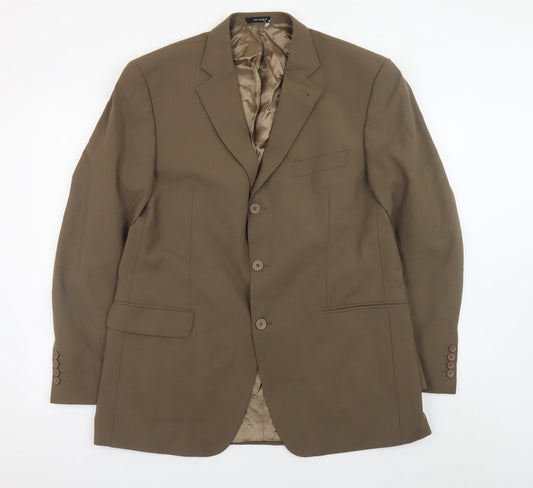 Tom English Men's Brown Wool Blend 42R Classic Blazer Jacket