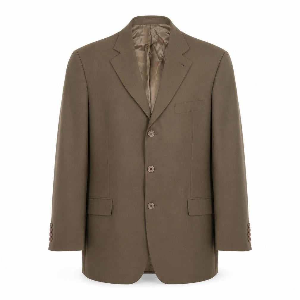 Tom English Men's Brown Wool Blend 42R Classic Blazer Jacket