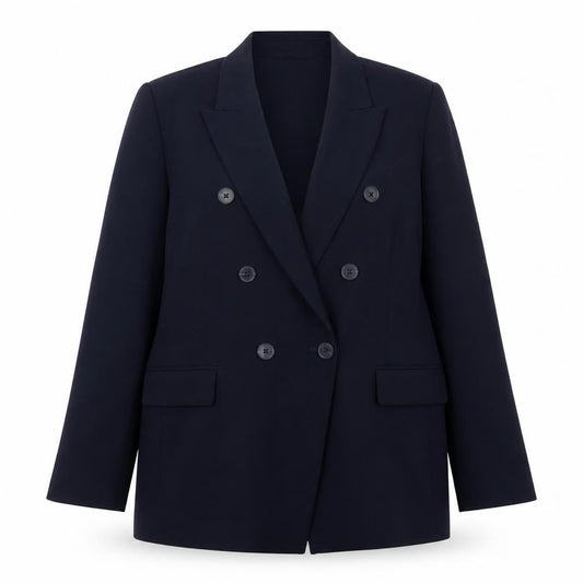 Marks and Spencer Womens Blue Size 22 Double Breasted Blazer Jacket