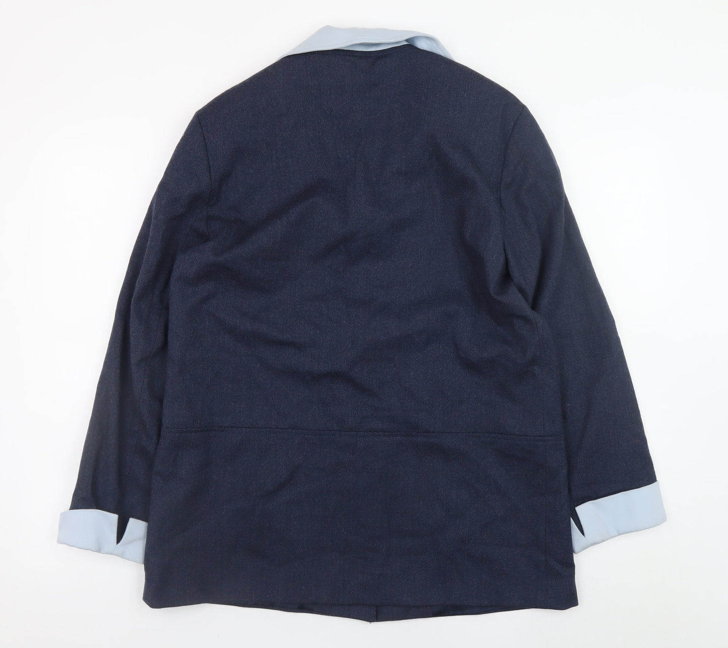 Penny Plain Women's Blue Wool Blend Overcoat Size 12
