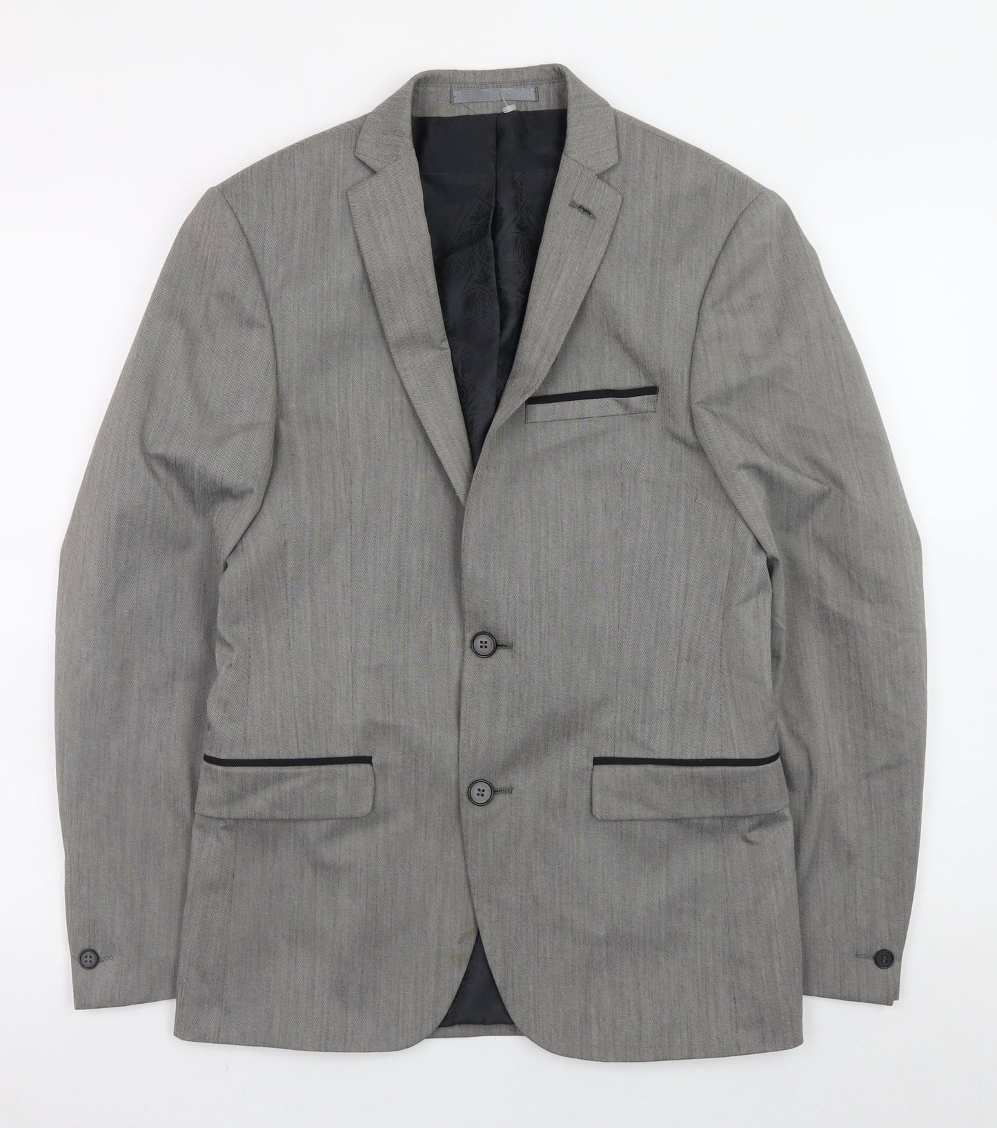 Women's Grey Regular Fit Blazer Jacket Size 10 Formal Workwear