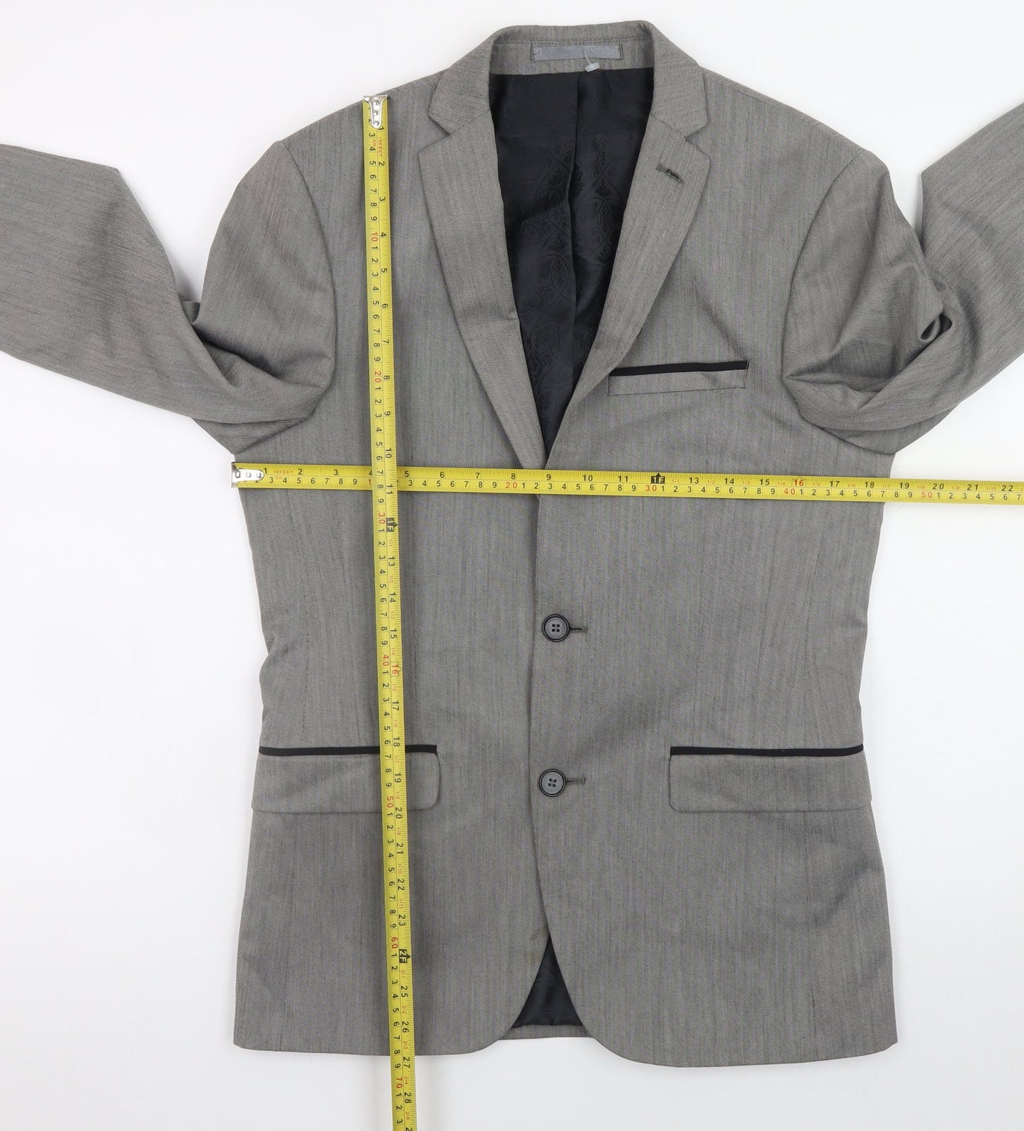 Women's Grey Regular Fit Blazer Jacket Size 10 Formal Workwear