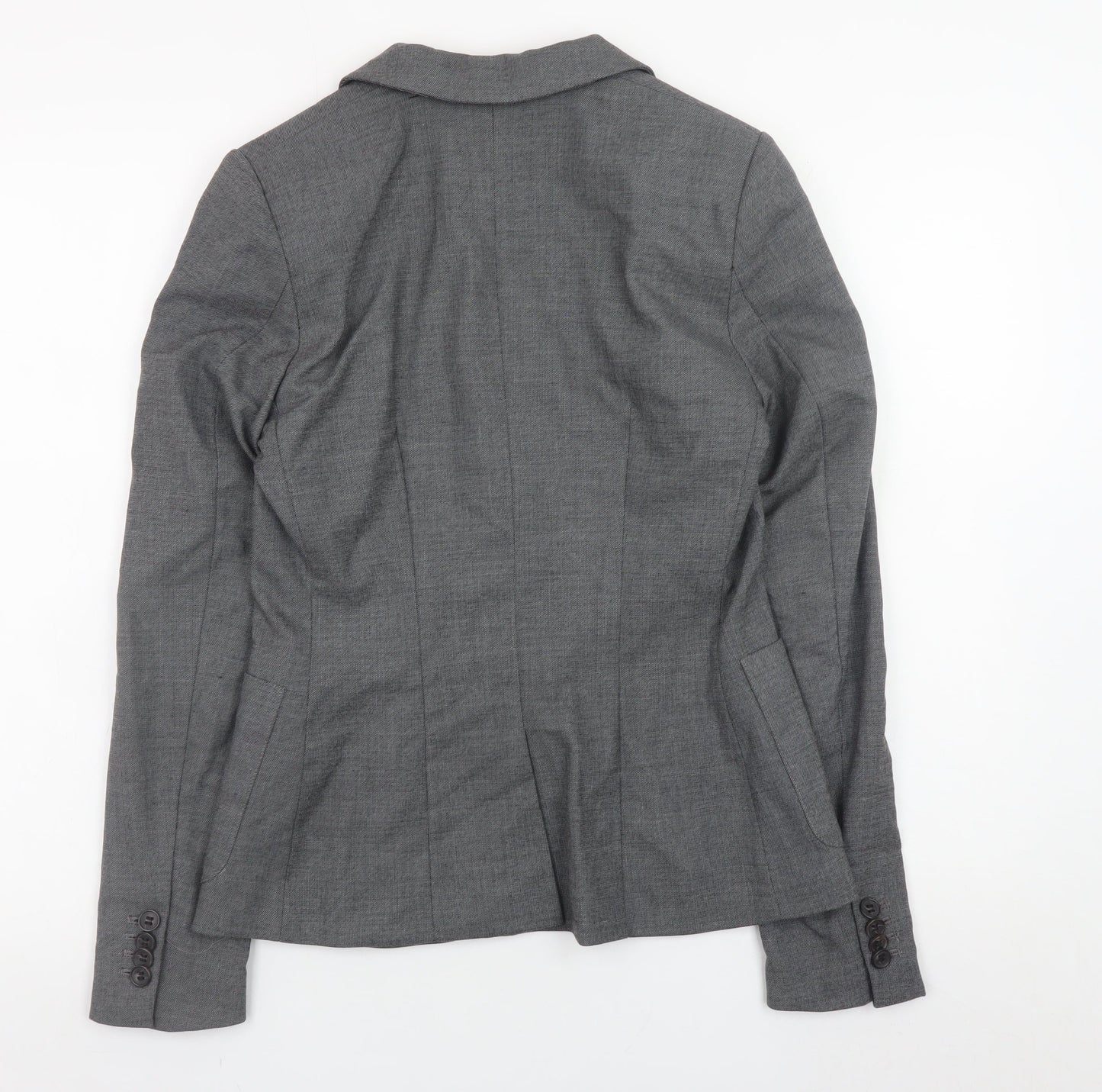 H&M Womens Grey Slim Fit Blazer Jacket Size 8