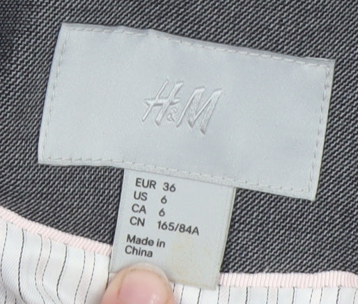 H&M Womens Grey Slim Fit Blazer Jacket Size 8