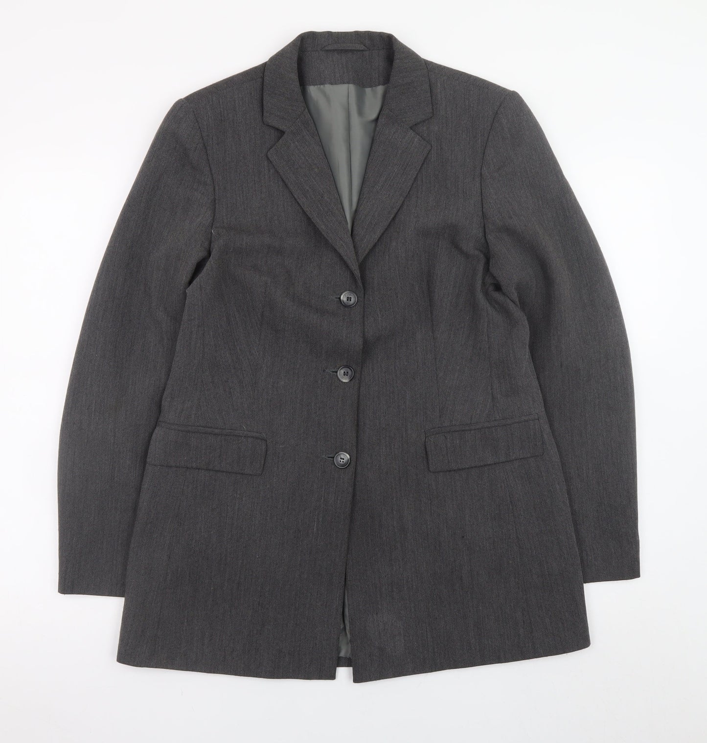 Dorothy Perkins Women Grey Size 12 Blazer Jacket Formal Workwear