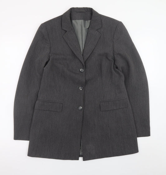 Dorothy Perkins Women Grey Size 12 Blazer Jacket Formal Workwear