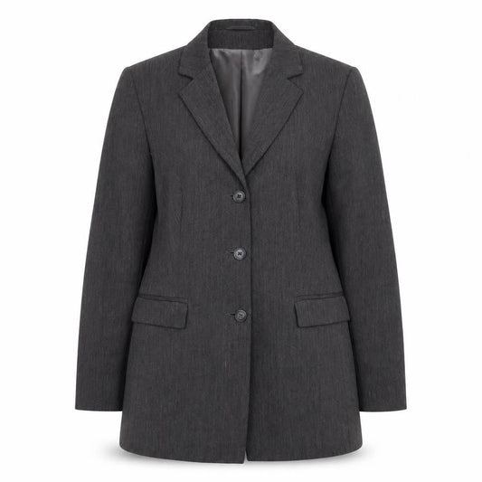 Front view of Dorothy Perkins Women Grey, size 12, Blazer Jacket Formal Workwear