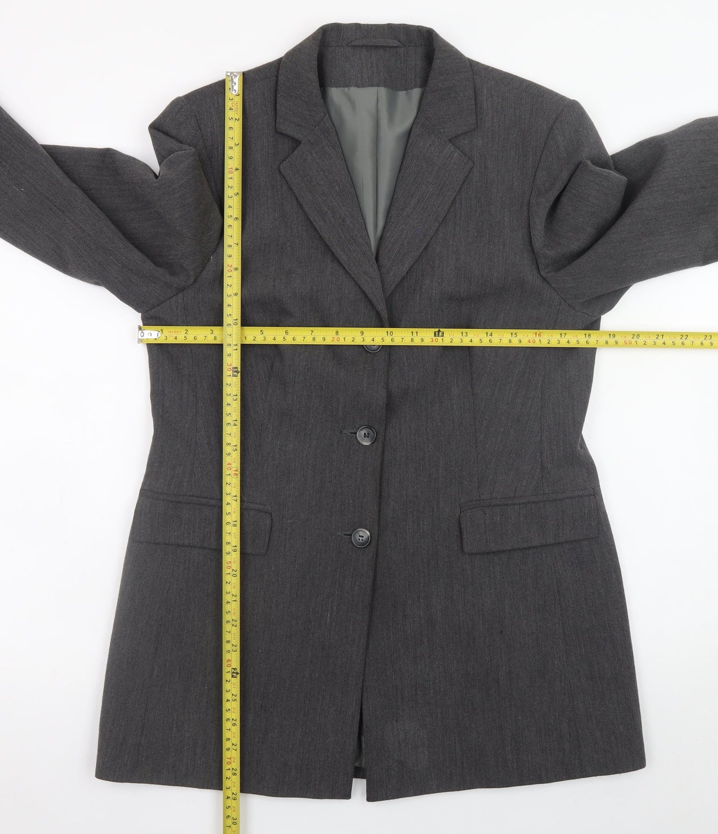 Dorothy Perkins Women Grey Size 12 Blazer Jacket Formal Workwear
