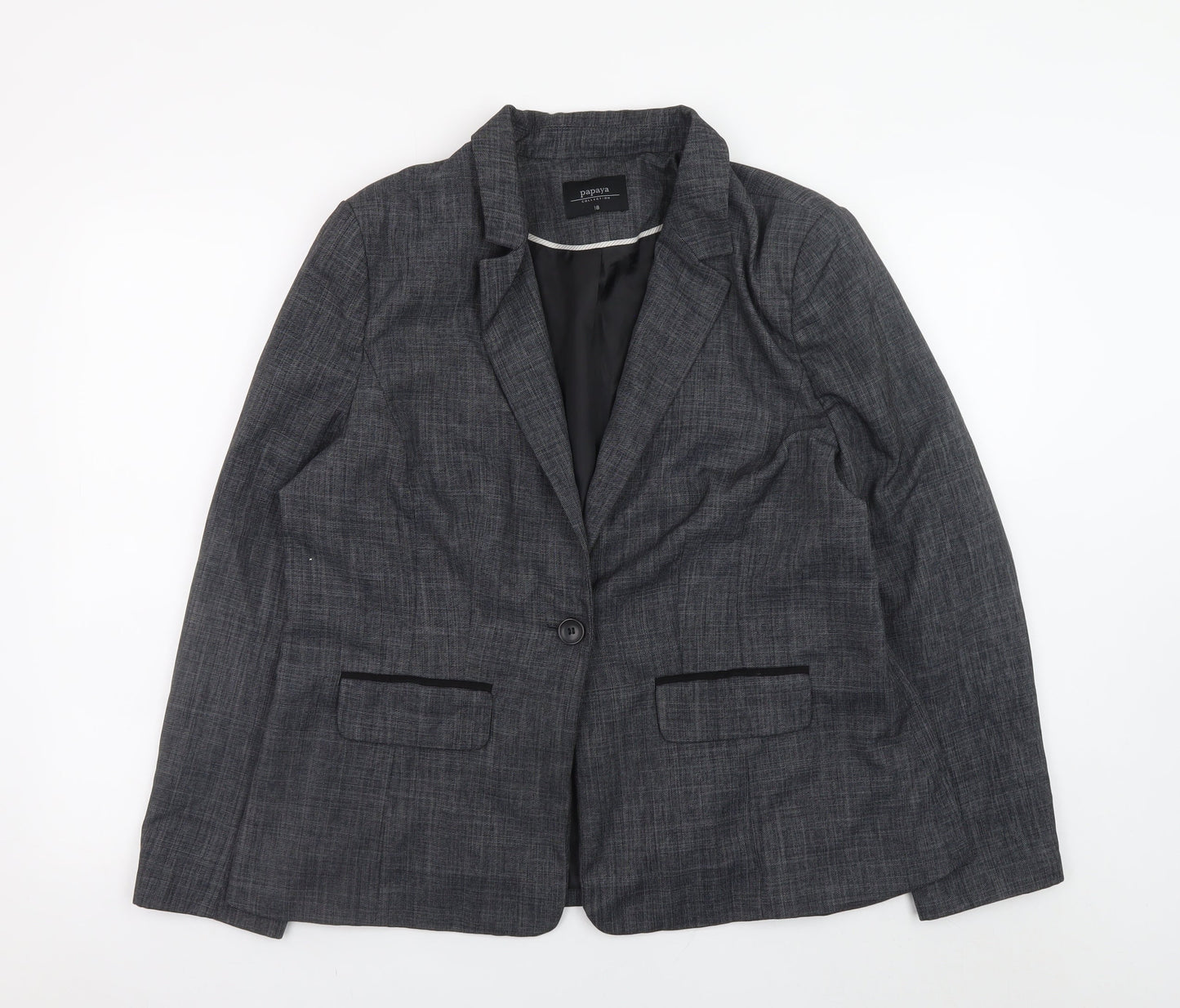 Papaya Women's Grey Check Blazer Jacket Size 18 Smart Workwear