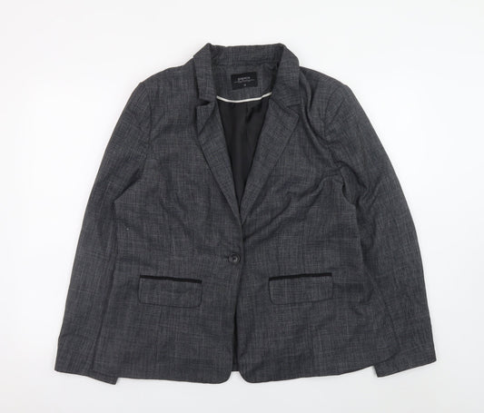 Papaya Women's Grey Check Blazer Jacket Size 18 Smart Workwear