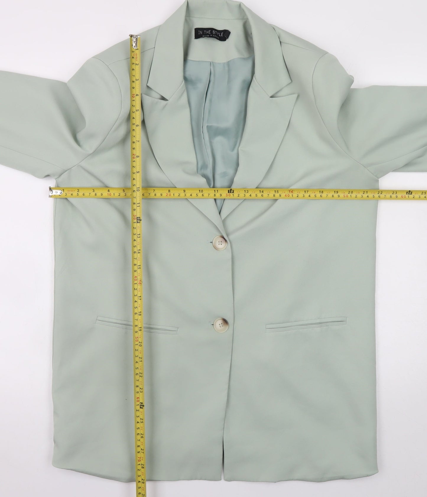 In The Style Women's Mint Green Blazer Jacket UK 14 Polyester Blend
