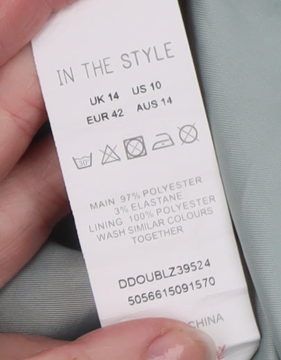 In The Style Women's Mint Green Blazer Jacket UK 14 Polyester Blend