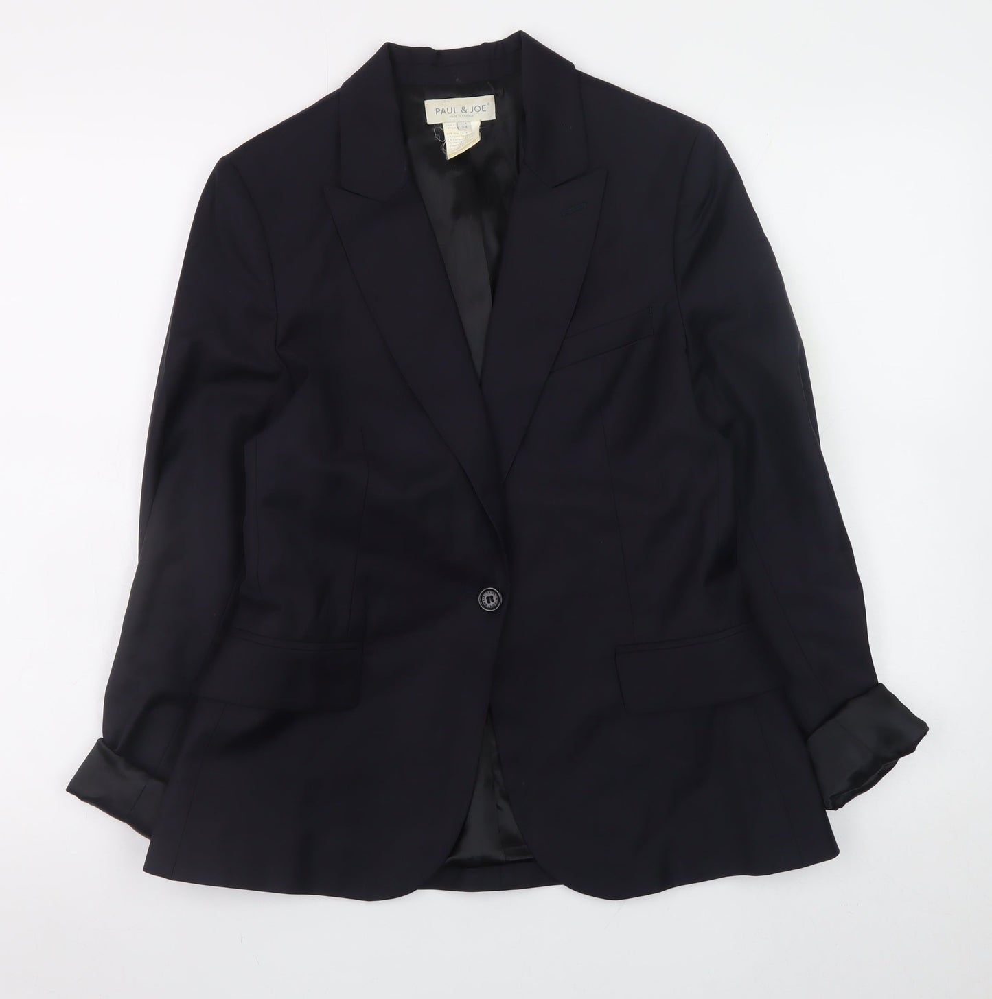 Paul & Joe Women's Black Wool Blazer Size 10 Classic Work Jacket