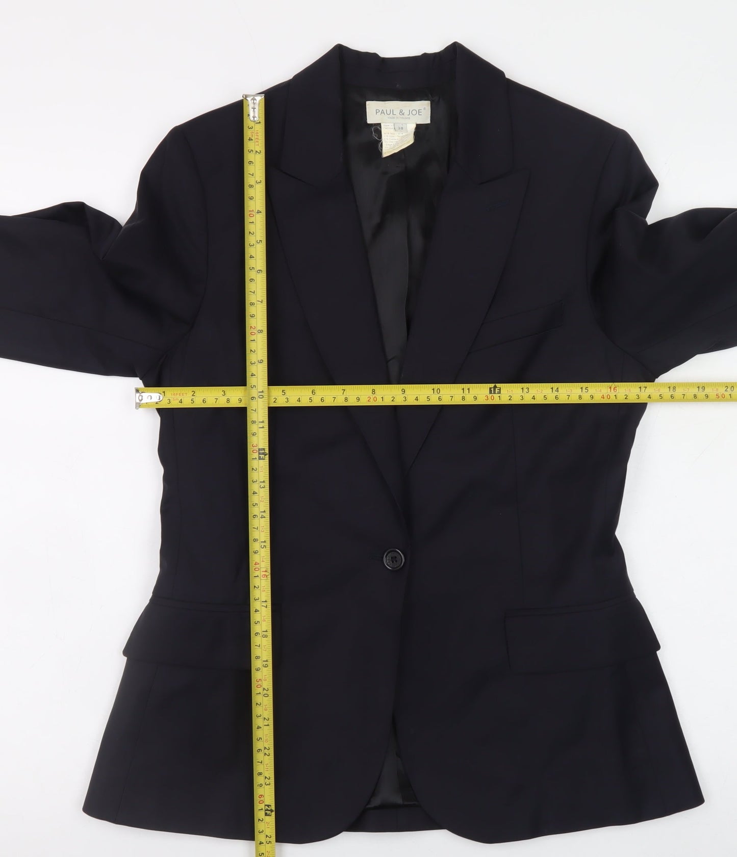 Paul & Joe Women's Black Wool Blazer Size 10 Classic Work Jacket
