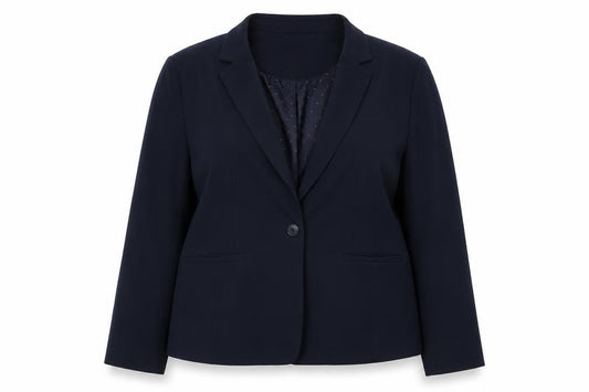 Front view of Dorothy Perkins Women’s Blue Blazer, size UK 16, Regular Fit Work Jacket