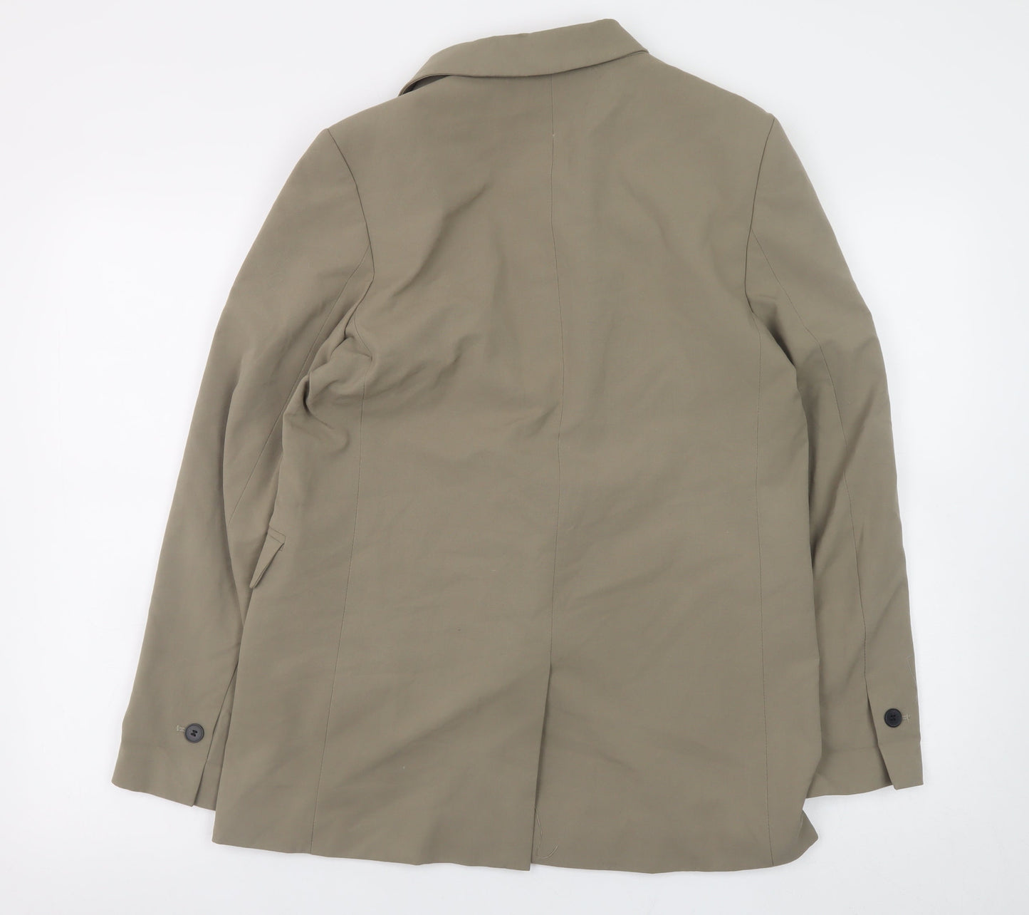 H&M Womens Beige Blazer Jacket Size S Single Breasted Lined Classic Fit