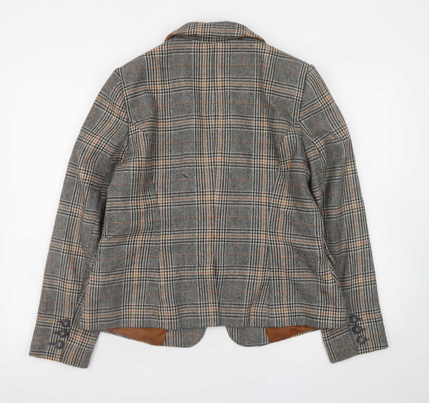 George Women’s Brown Check Tweed Blazer Jacket UK 16 Regular