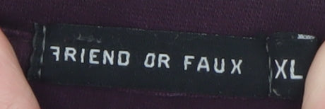 Friend or Faux Men's Purple Graphic Print XL Cotton T-Shirt