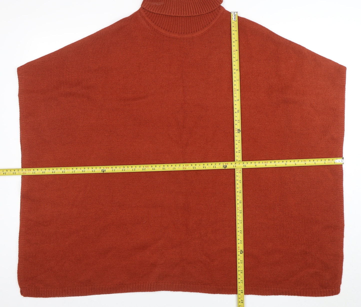First and I Women’s Brown Roll Neck Knit Cape Jumper One Size