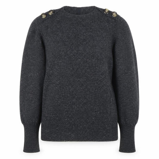 Per Una Womens Grey Wool Blend Button Shoulder Jumper Size 14