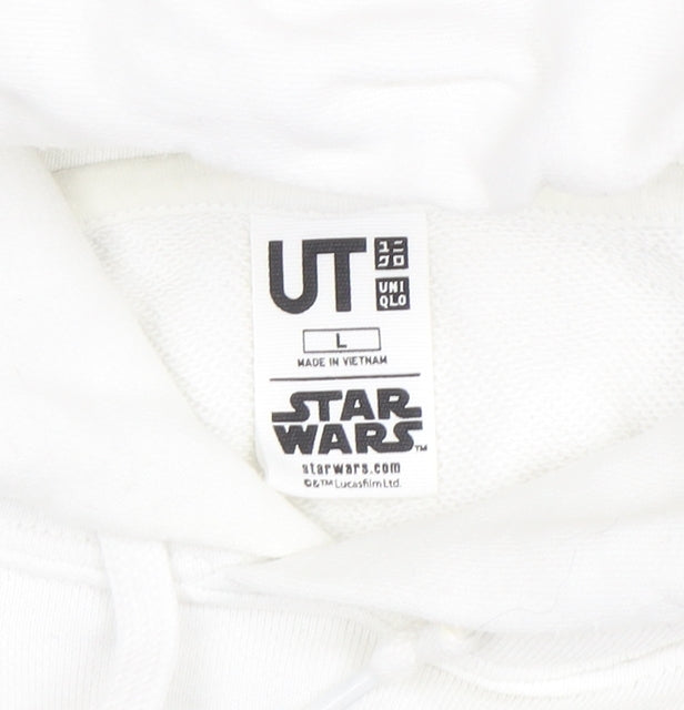 UNIQLO Men’s White Star Wars Graphic Pullover Hoodie Size L