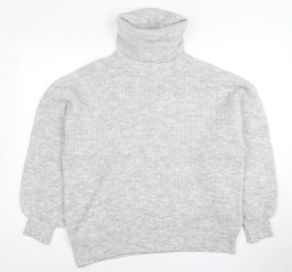 Additional front view of Gallery Women Grey Roll Neck Long Sleeve jumper, size L