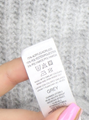 Additional view of Gallery Women Grey Roll Neck Long Sleeve jumper, size L
