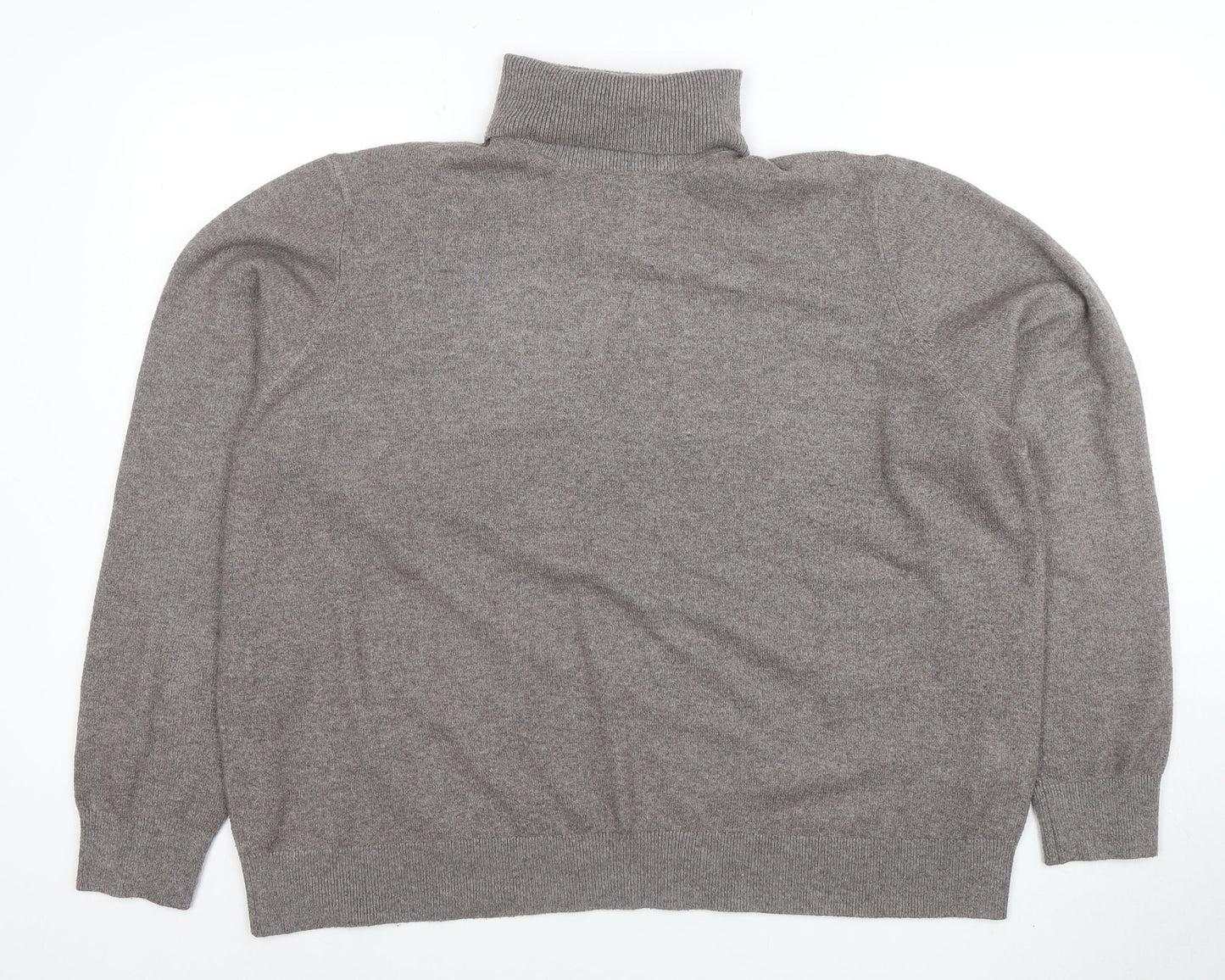 Marks and Spencer Womens Grey Roll Neck Long Sleeve Classic Jumper XL