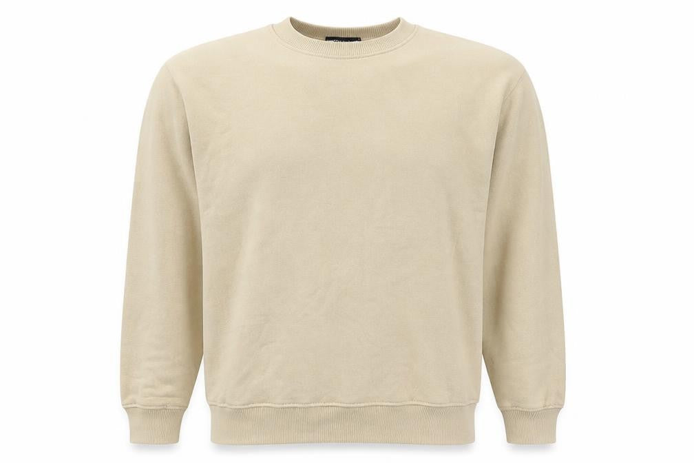 PRETTYLITTLETHING Men’s Beige Small Crew Neck Sweatshirt