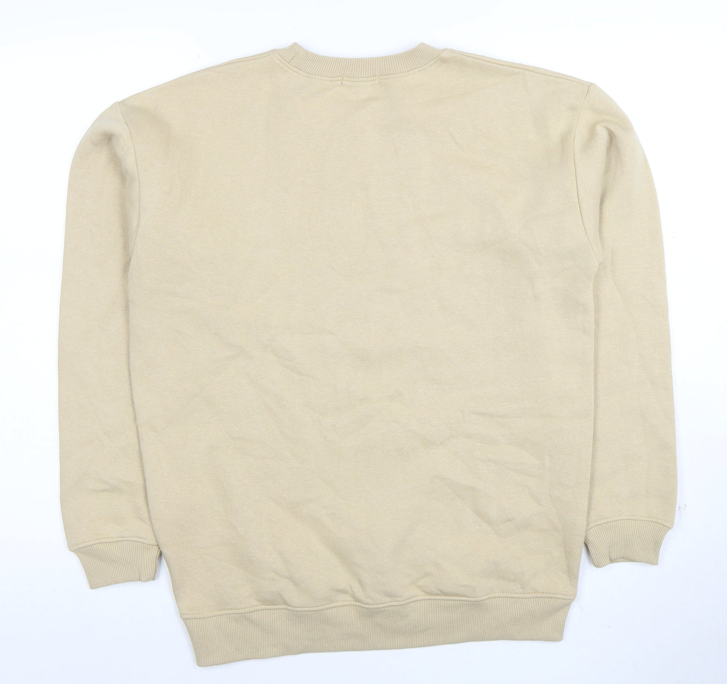 PrettyLittleThing Men’s Beige Small Crew Neck Sweatshirt