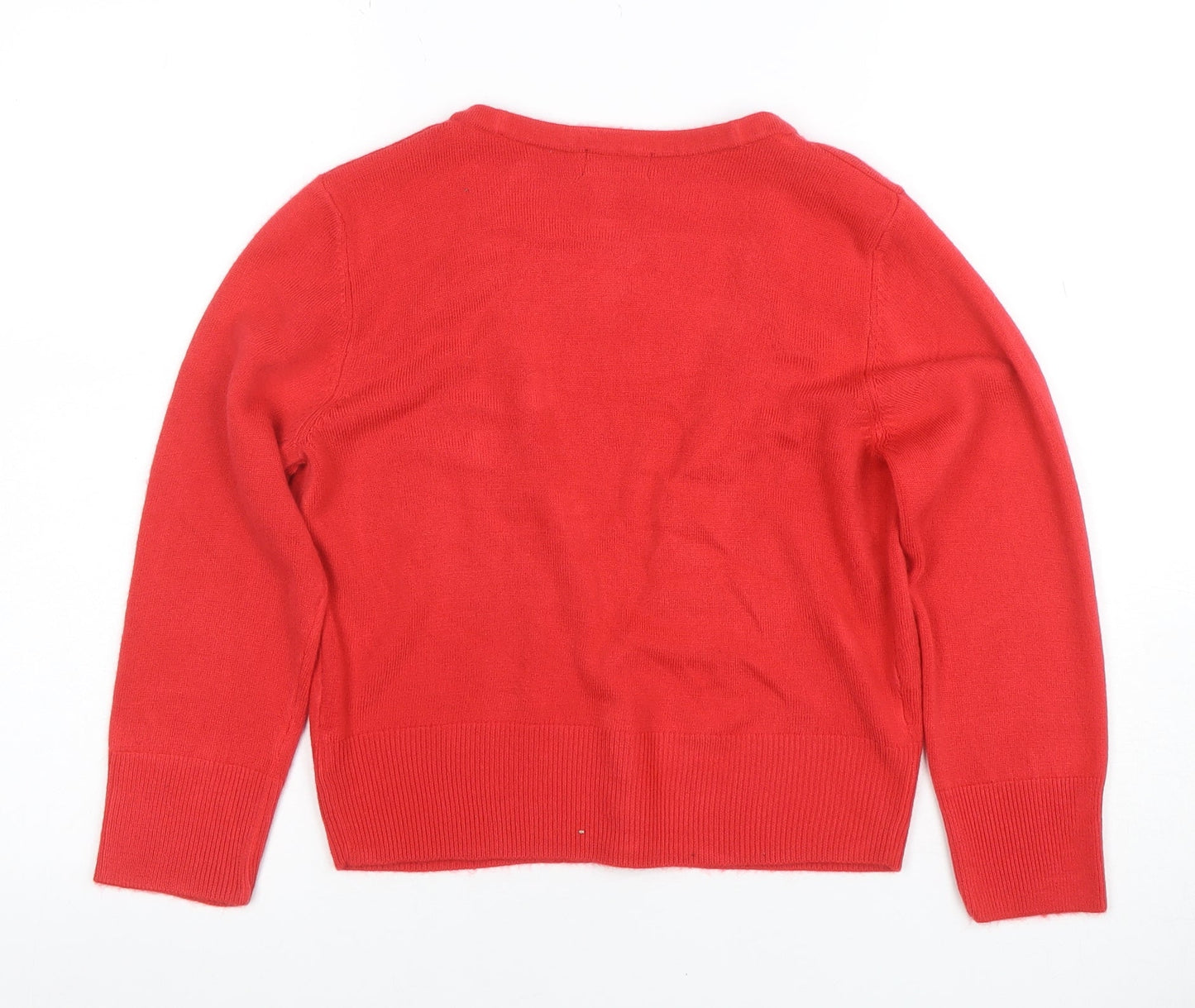 F&F Women's Red Acrylic Button Cardigan Size 10