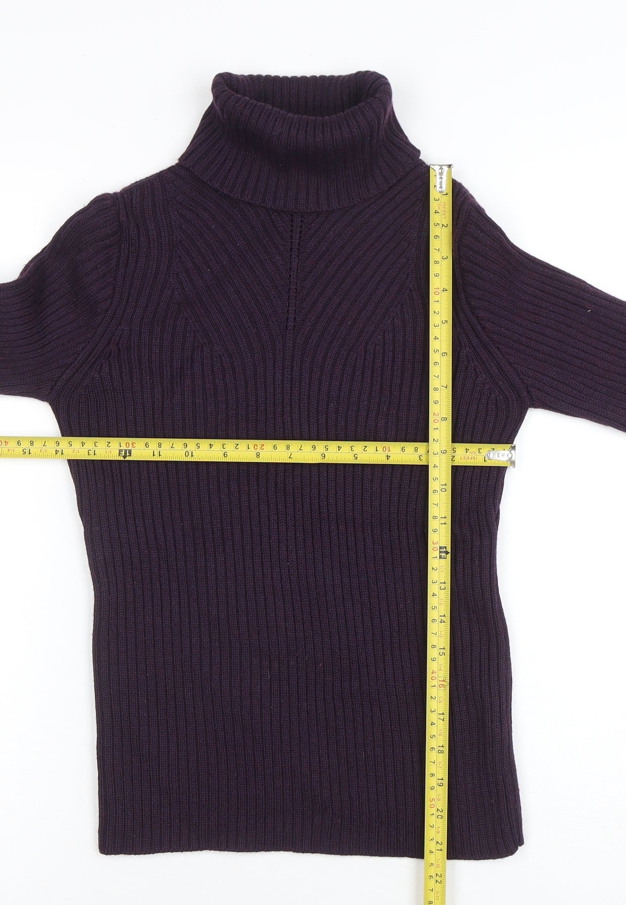 Per Una Women’s Purple Wool Blend Roll Neck Jumper Size 10
