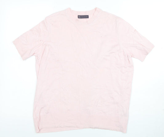 Marks and Spencer Women Pink Short Sleeve Knit T-Shirt Size 14